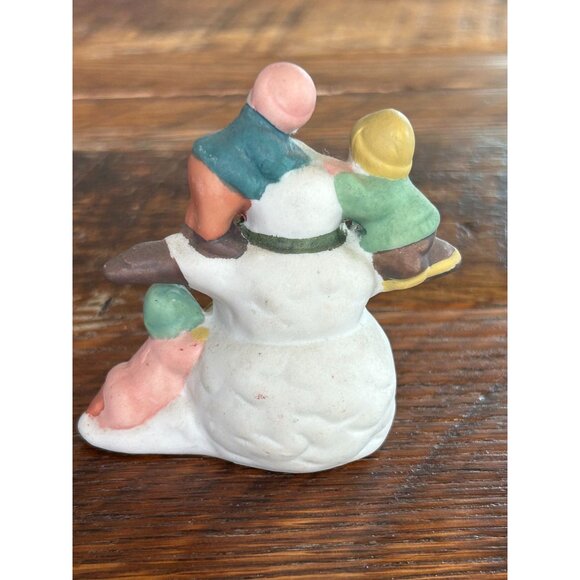 Set Of 6 Vintage Christmas Village Figurines Carolers Snowman Kids Holiday Decor - Picture 5 of 14